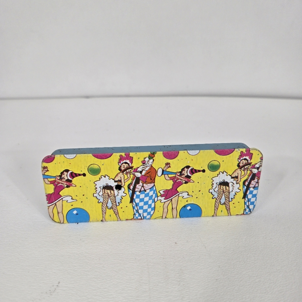 Vintage Noisemaker Kid Toy Clown CIrcus Tin Noise Maker Antique Carnival Juggler